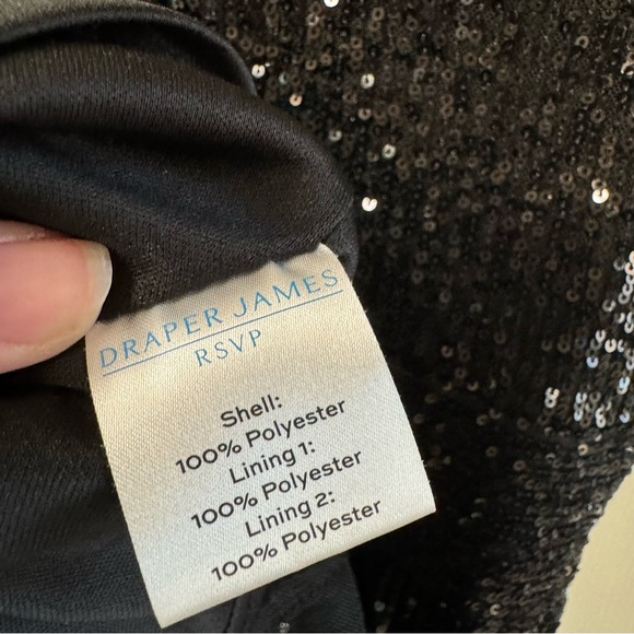 Draper James Sleeveless Black Sequin Midi Dress Size 2 - Picture 11 of 12